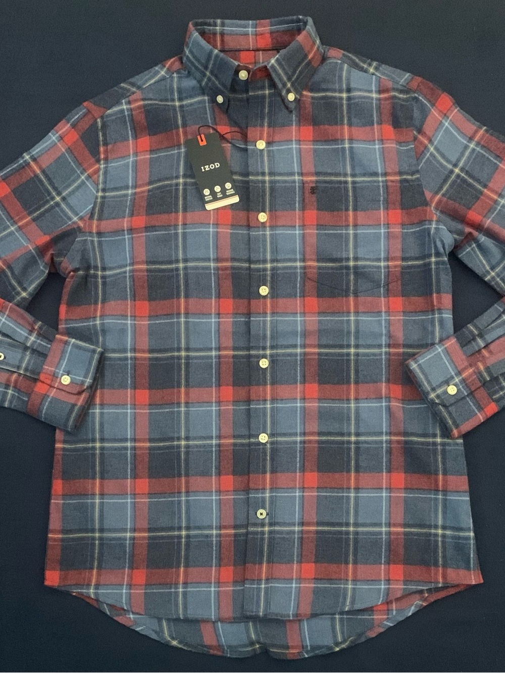 IZOD LS Bijou Blue Flannel Shirt